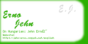 erno jehn business card
